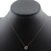 4℃ heart Necklace K10 Pink Gold/diamond heart 1.2g Women Used