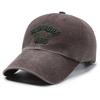 Unisex Distressed Embroidered Cotton Baseball Cap with Soft Brim for Sun Protection