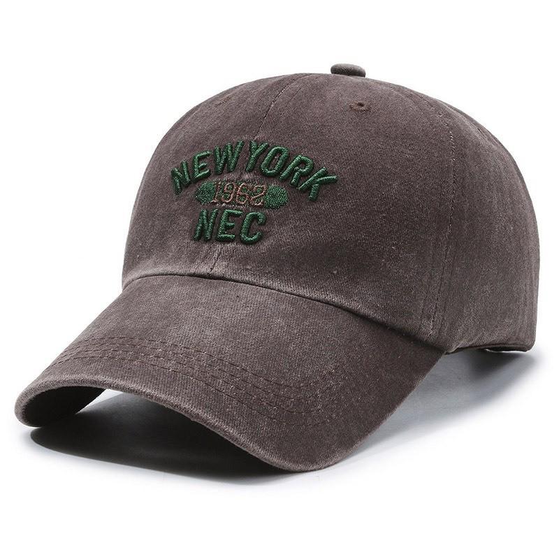 Unisex Distressed Embroidered Cotton Baseball Cap with Soft Brim for Sun Protection