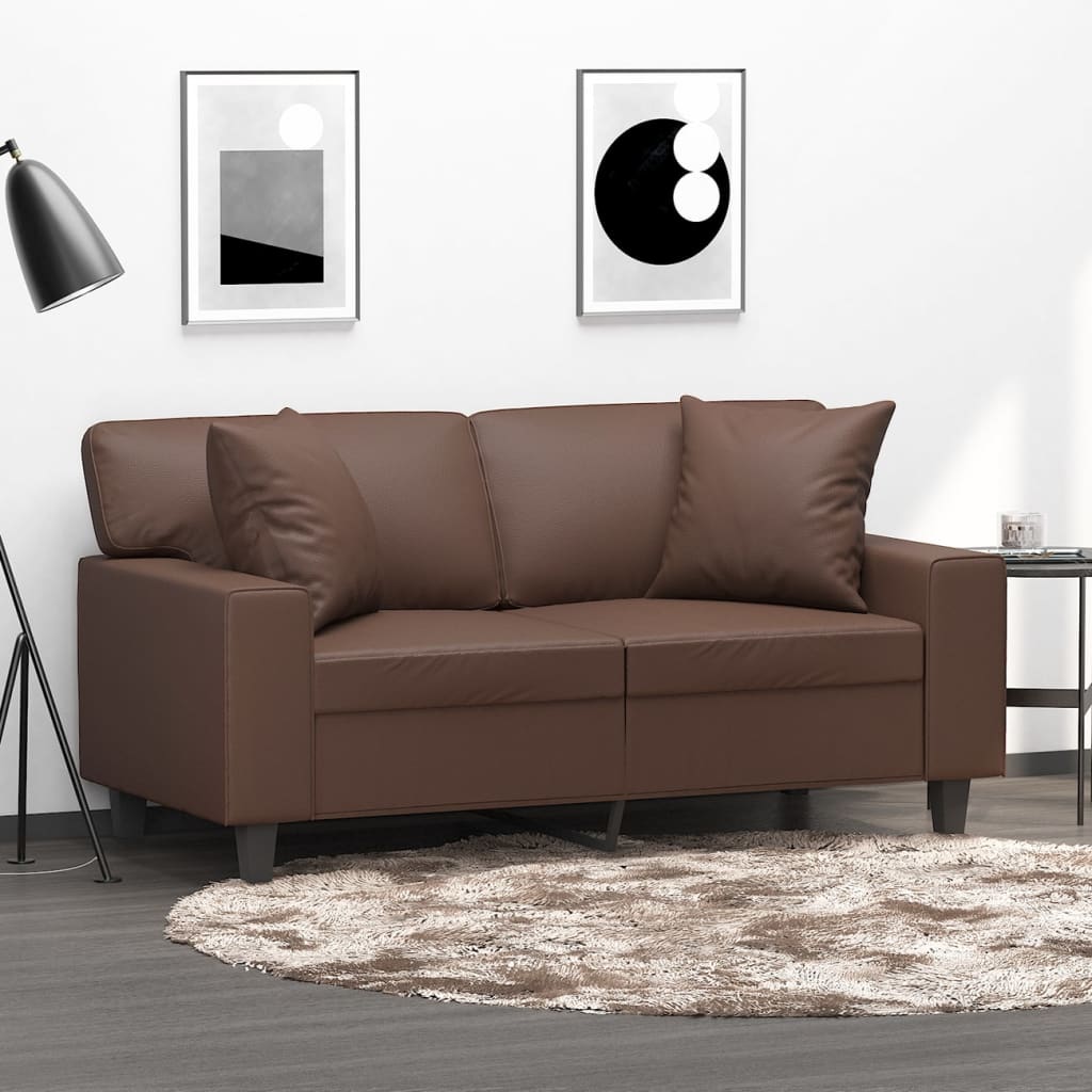 Decorative Cushions 2 pcs Brown 40x40 cm Faux Leather