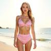Women's Sexy Backless High Waist Solid Color Swimsuit - European & American Style Bikini