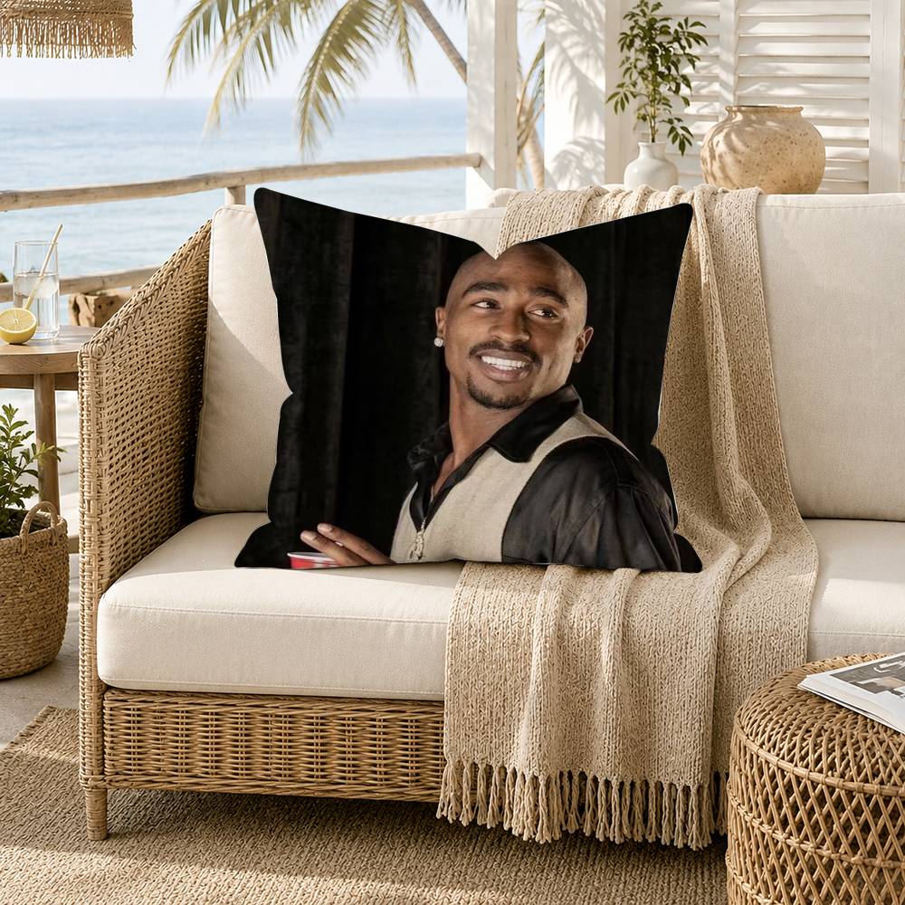 Tupac Shakur Rap Rapper Pillow Case for Sofa Living Room Home office Decor Protective Cover