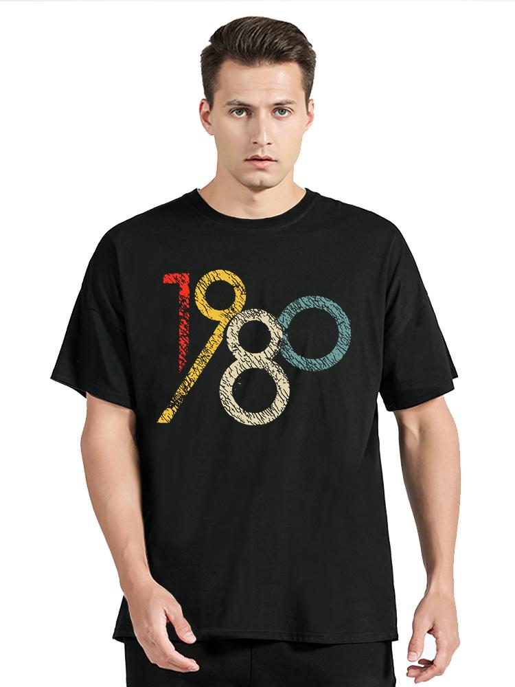 

Best Birthday Gift Summer Classic 1980 Printed T-Shirt Mens Clothes Oversized Tshirt Casual Tops Summer Tees Cotton T Shirt -... S разноцветный