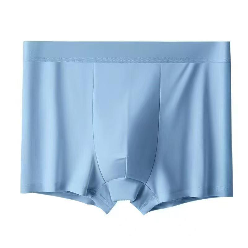 Men's Summer Ice Silk Moisture-Wicking Lightweight Boxer Briefs with Breathable Double-Layer Crotch