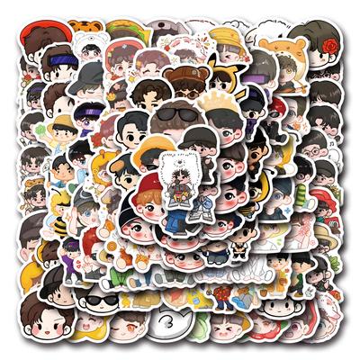 100 New Farming Bar Ten Qintian Graffiti Stickers Decorative Skateboard Water Cup Personalized Hand Note Stickers