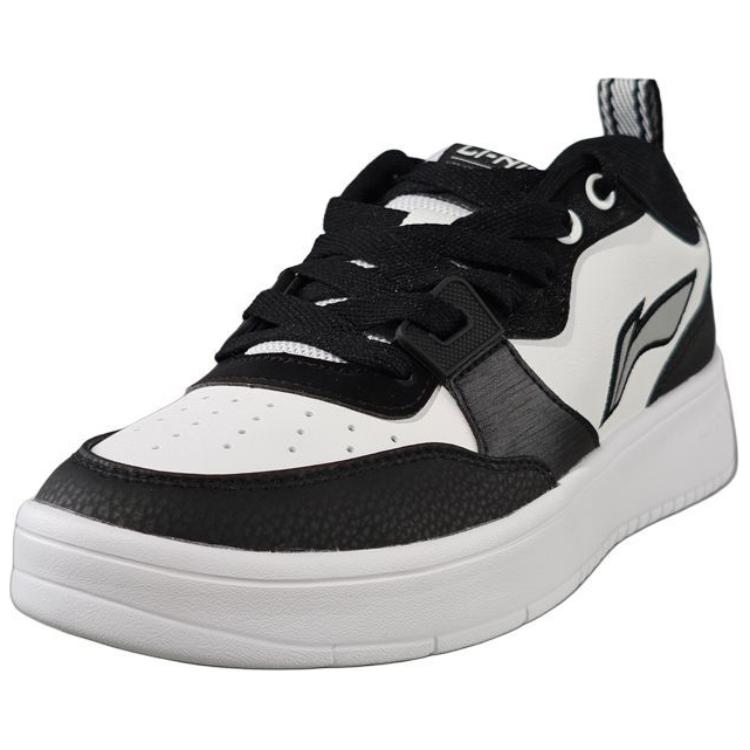 Li Ning Comfortable Trendy Slip Resistant Wear Resistant Low Top Skate Shoes Men Sneakers White Black AGCU543-2