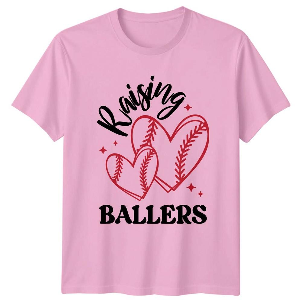 Raising Ballers Unisexs TShirt Baseball Softball Sports Mothers Day Gift For Her