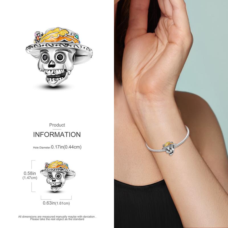 copper Charm Bead Charms Bead Charms Halloween Pumpkin Skull Collection Dangle Compatible With Authentic Bracelets Necklaces Women Do It Yourself Jewe