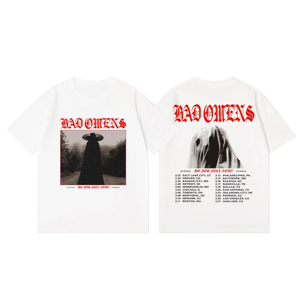 Punk Rock Band Bad OUnisexs Do You Feel Love Tour 2026 Tshirt Fashion Vintage Y2K Short Sleeve Tshirts Unisex Women Casual Loose Top