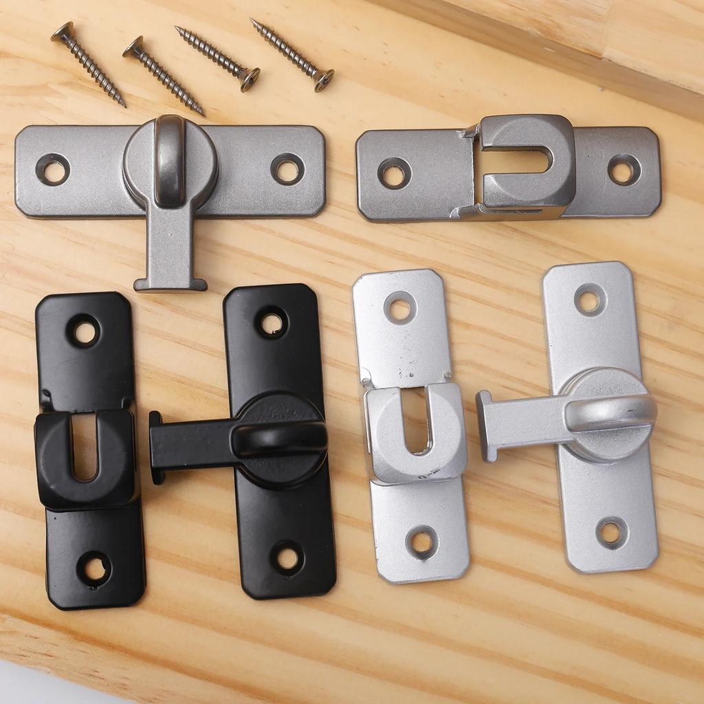 4/1PCS Stainless Steel Hook Latch Window Drawers Cabinet Locks 90 Degree Barn Door Latch Bolt Hook Sliding Gate Buckles Hardware