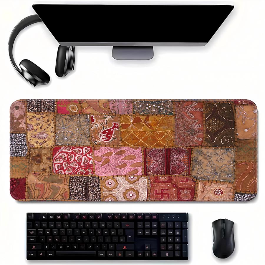 Tappetino per Mouse in Gomma Tappetino per Computer Portatile Tappetino da Ufficio Tappetino per Console di Gioco Accessori da Scrivania Tappetino per Tastiera e Mouse Modello Patchwork Colorato