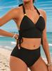 Women's Swimsuit Tankini Back Ties Drawstring Bikini Beachwear Bathing Suits