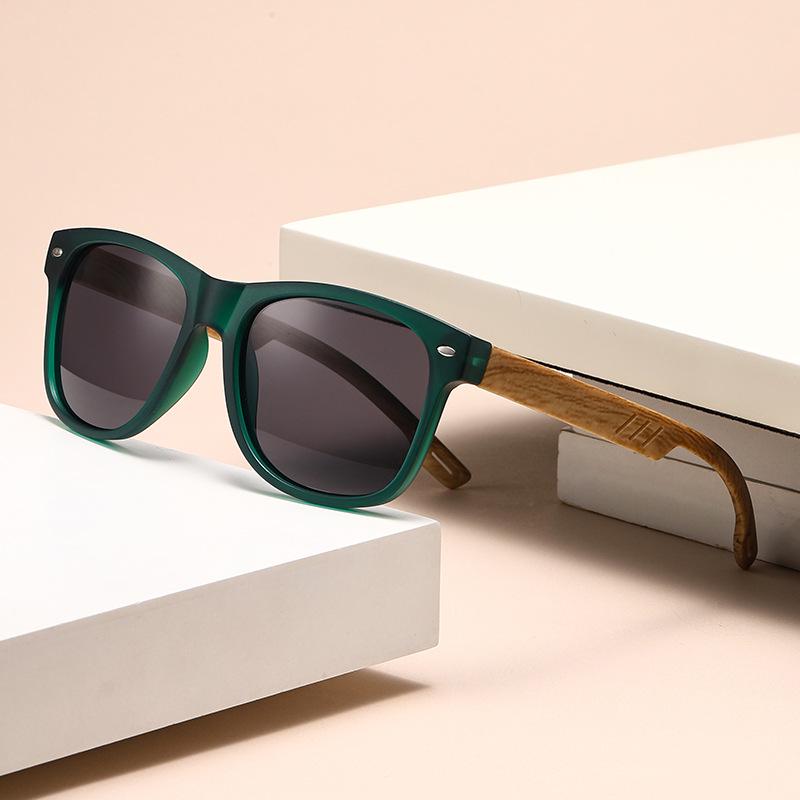 

Мужские квадратные солнцезащитные очки в стиле ретро с текстурой дерева, пружинными петлями и цветными линзами