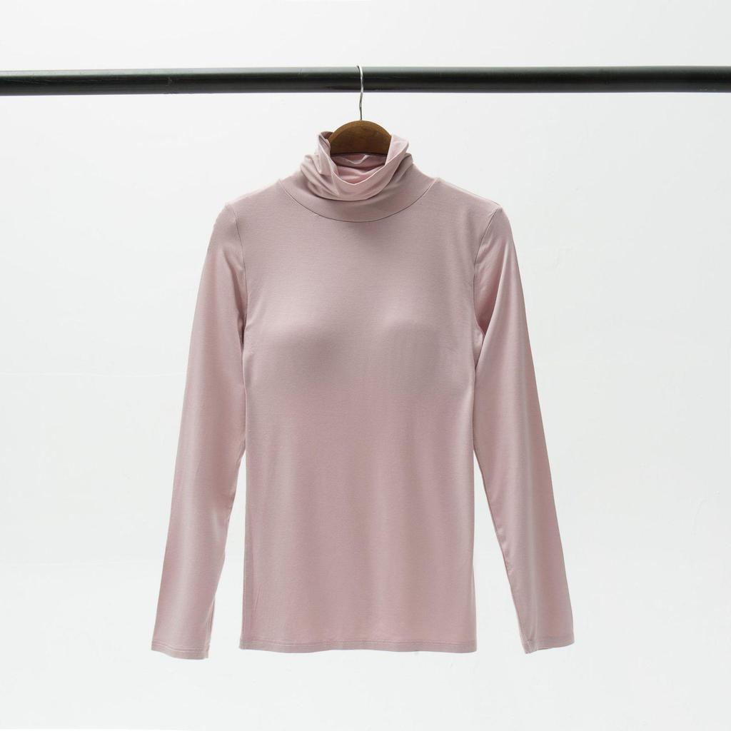 Modal Long-Sleeve Women's Base Shirt with Chest Pads, No Underwire, Integrated Cup, Autumn/Winter Outerwear & Sleepwear