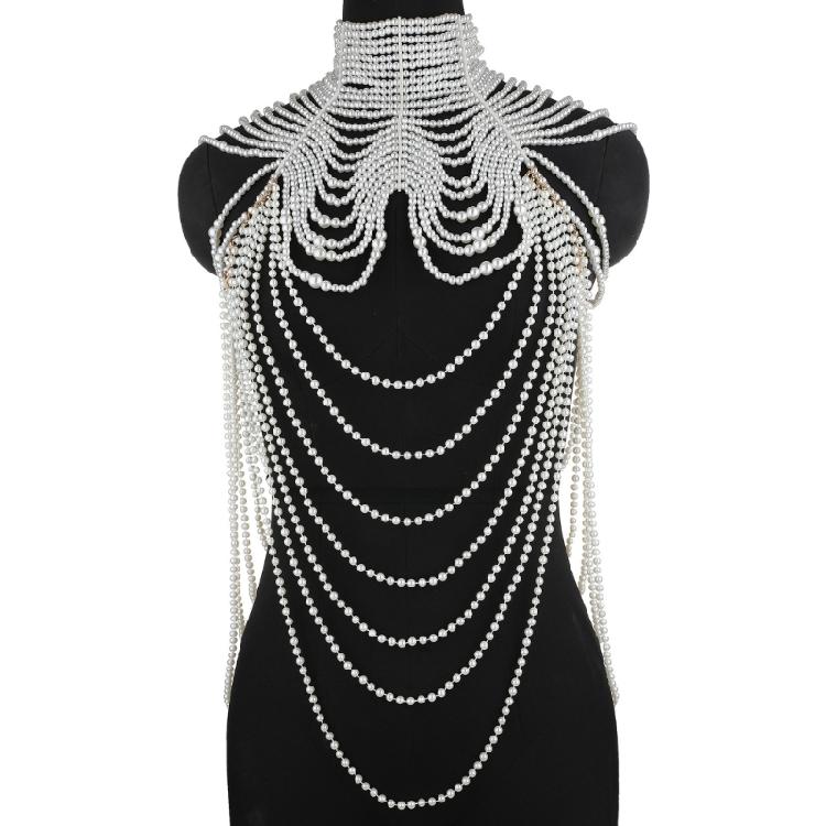 Shoulder Wrap Artificial Pearls Shoulder Chain for Evening Party Night Gown Shawl Body Chain Evening Shoulder Wrap