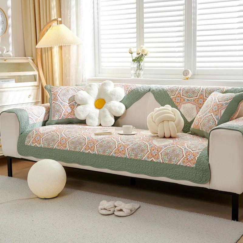 

Чехол для дивана из чистой хлопчатобумажной ткани для гостиной, нескользящий чехол для дивана, универсальный чехол для четырех сезонов, коврик для дивана, подушка для дивана с принтом 50x50cm pillowcase