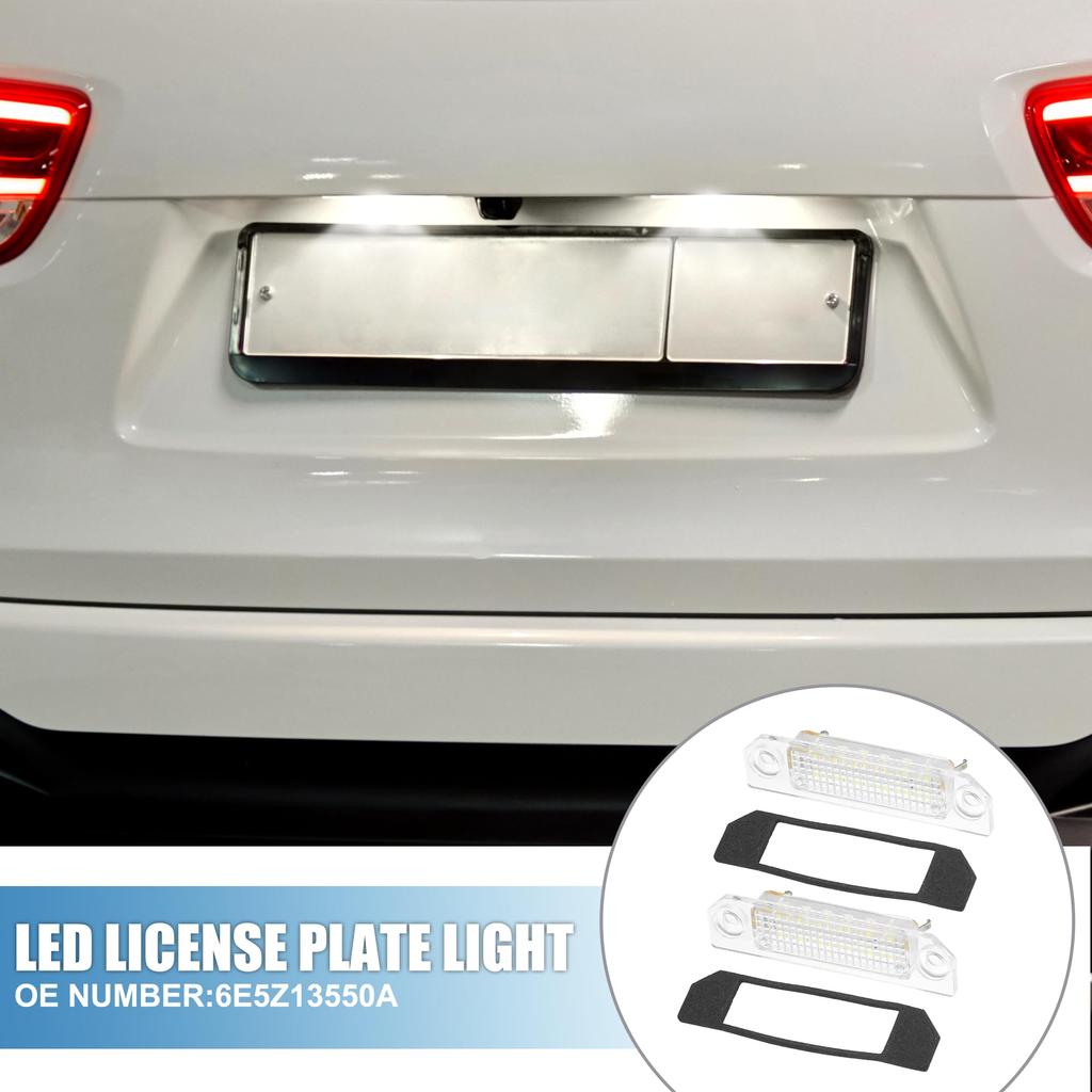 ABSOPRO License Plate Light Assembly for Honda Ford and Fusion Plastic White Set of 2 (Part Number 6E5Z13550A) (2006-2012), Red, Light,