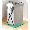 Large Capacity Dirty Clothes Basket Metal Frame Waterproof Folding Laundry Hamper Space Saving Heighten Bottom Closet Organizer