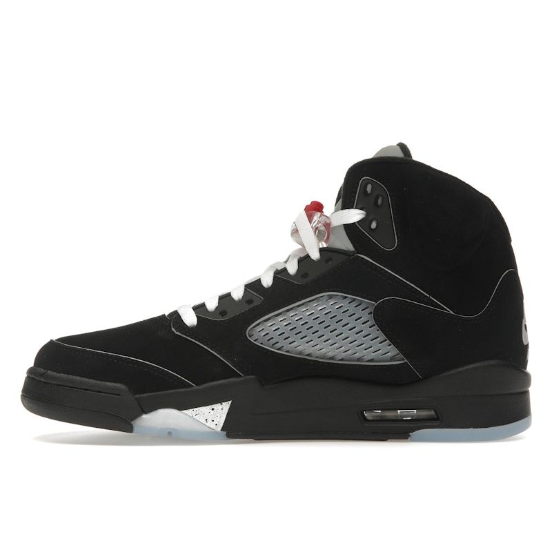 Air Jordan 5 Retro OG Black Metallic Reimagined Men Sneakers White Metallic-Silver Fire-Red HF3975-001
