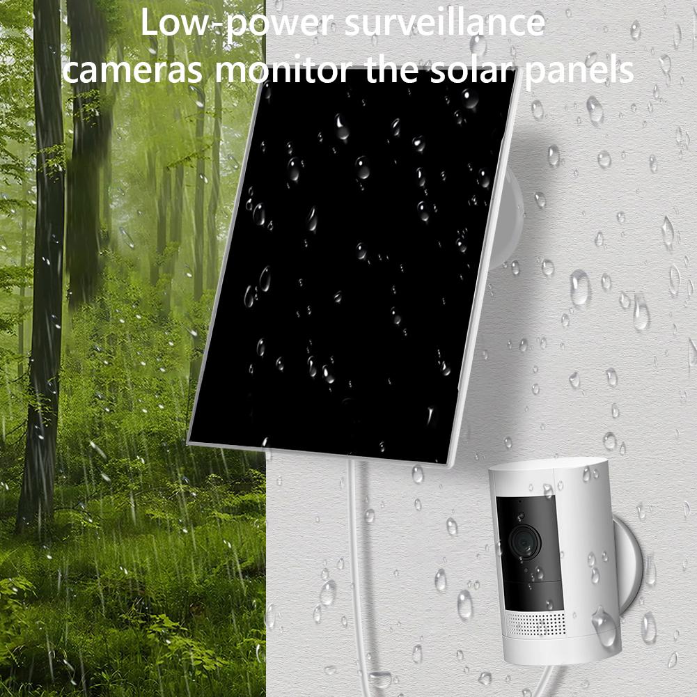 Solar Panel for Ring Eufy Blink Arlo Camera 3W 6V 360° Adjustable Wall Mount Solar Panel Charger Micro USB+Type-C Solar Cells