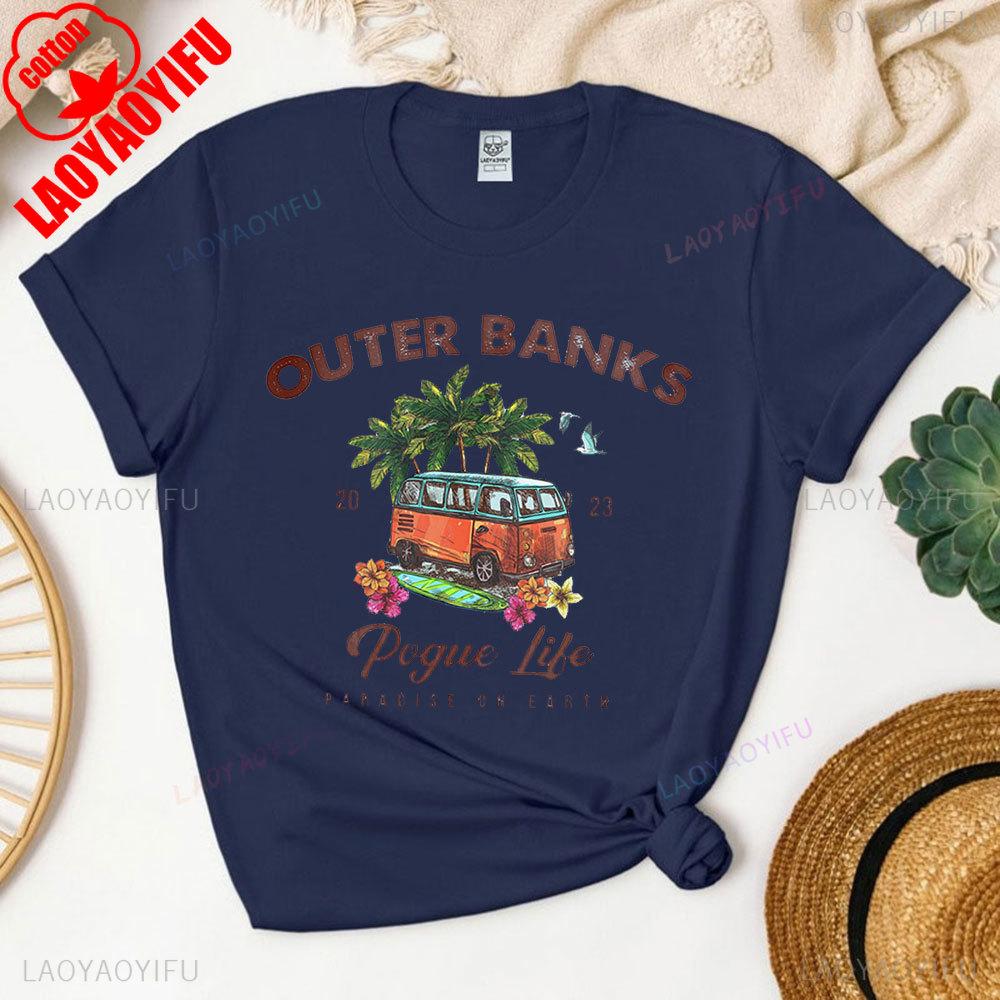 Ráj na Zemi Outer Banks Unisex Tričko Fanoušci seriálu Outer Banks Merchandise Letní dovolená Bavlněné tričko Plážové tričko Topy
