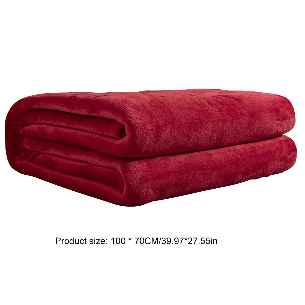 Flannel Solid Color Blanket Multifunction Coral Fleece Blanket Comfortable Lunch Break Blanket for Office Bedroom