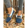 Autumn and Winter Plus Fluffy Metal Decoration One Pedal Warm Doudou Cotton Shoes Large Size Women's Shoes