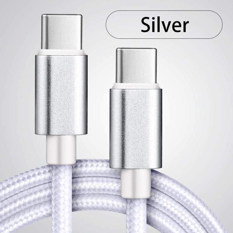 66W 5A Nylon 1m 2m 3m USB C To Type C Fast Charging Cable for 15 16 Pro Max Samsung S24 OPPO Charging Cable