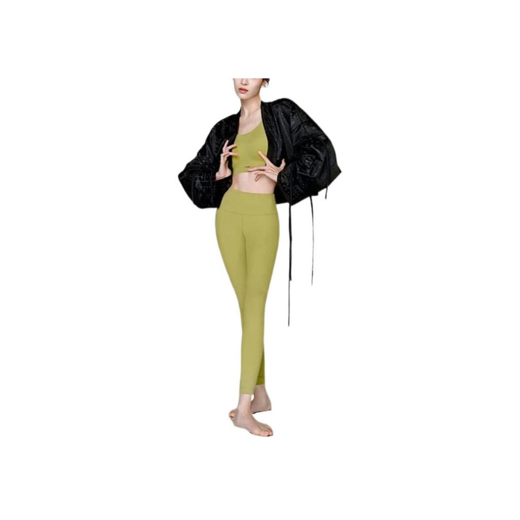 Li Ning Fitness Series FW22 Solid Color Logo Print Sports Bra Women Underwear Green AUBS096-6