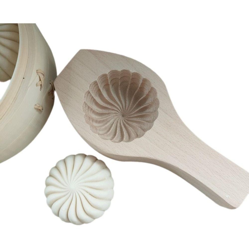 Wooden Steamed Bun Mold Multipurpose Cookie Baking Tool Useful Mooncake Mold DIY Baking
