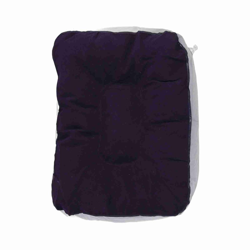 Inflatable Flocking Travel Foot Rest Soft Pillow Travel Flights Relax Cushion With Air Pump