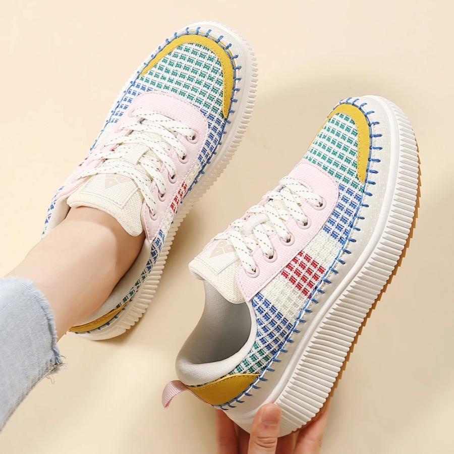 2025 Women's Shoes 2024 New Fashion Casual Trend Sports Versatile Plus Size Color Thick Soled Casual Board Shoes Women Sneakers