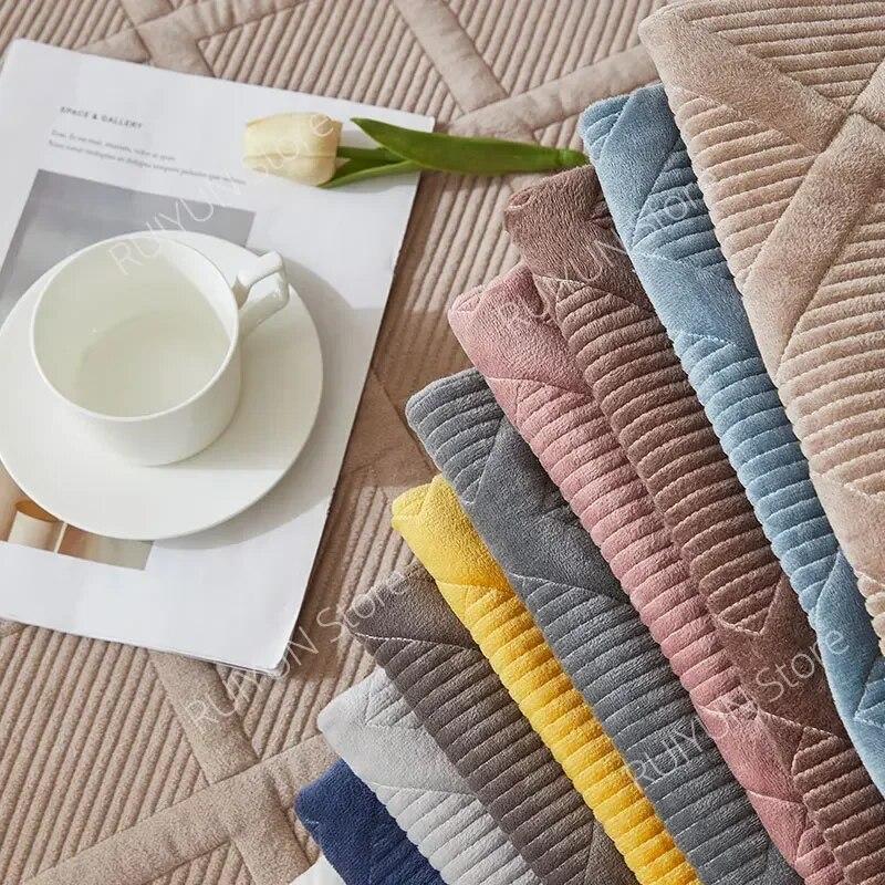 Solid Plaid Sofa Cover for Living Room Slipcover Sofa Couch Protective Cover Towel Anti-Slip Sofa Cushion Cover Mat 1/2/3/4 Seat