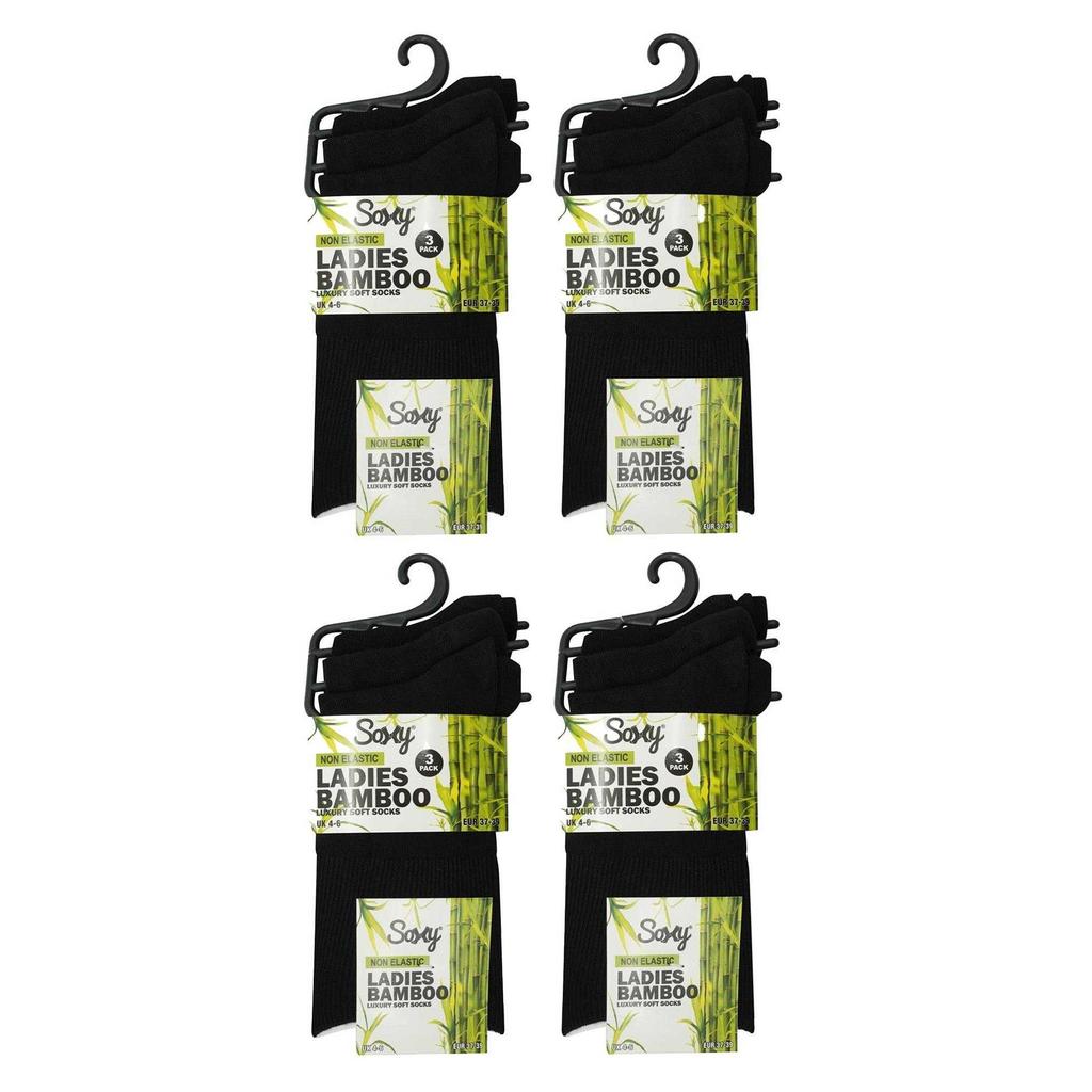 Soxy Womens/Ladies Mid Calf Bamboo Socks (Pack of 12)