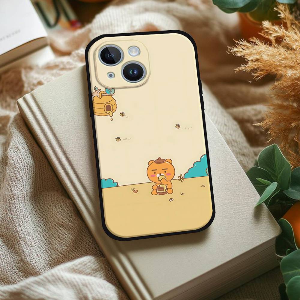Cartoon K-kakao Cute Friends Phone Case For IPhone 1716 15 14 13 Pro Max 11 12 Mini X Xs XR Black Silicone Cover