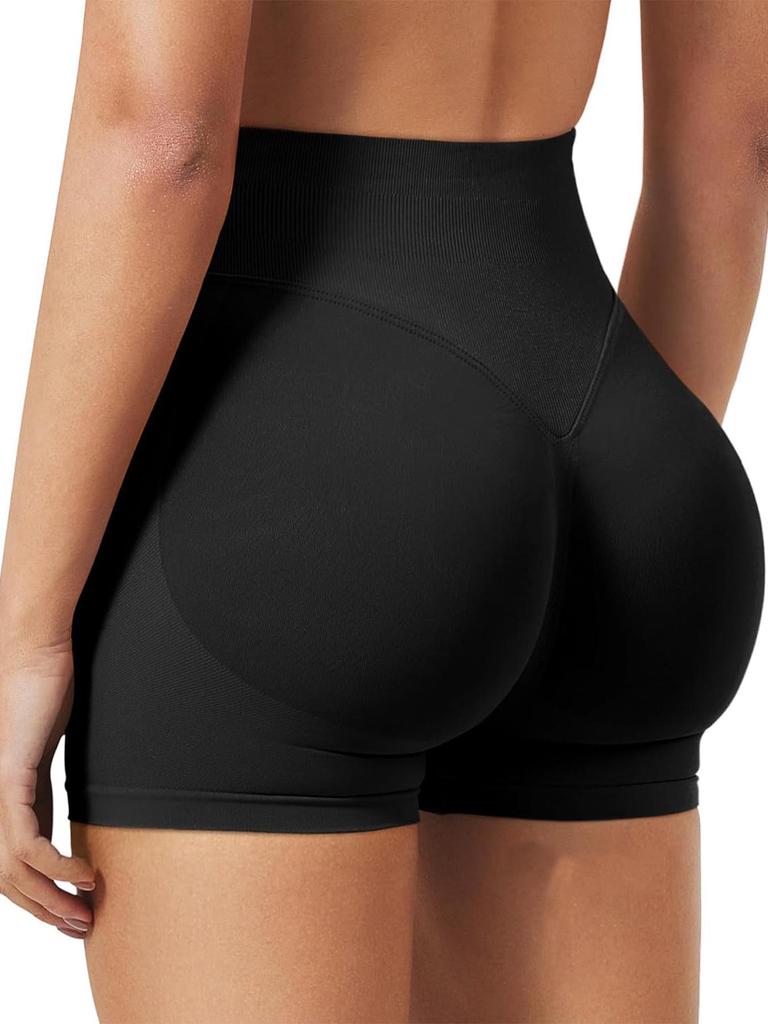 Women's Seamless Yoga Shorts: Butt-Lifting, Three-Section Waist Fitness Pants