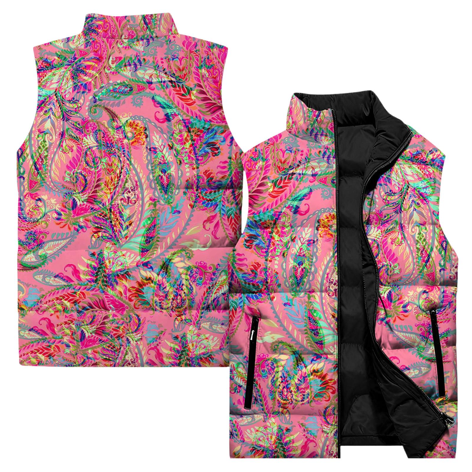 

Ladies Casual And Fashionable Sleeveless Vest Conventional Pattern Cotton Jacket XXXXXL винний