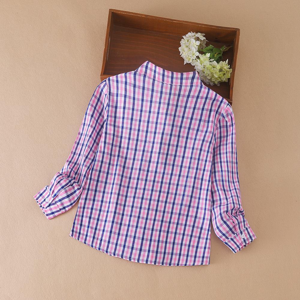 Girls' Plaid Shirt with Ruffle Long Sleeve Casual Top 100% Cotton Spring Autumn Daily Wear Kids' Fashion 2025
