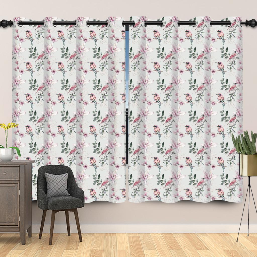 Rustic Botanical Wildflower Pattern Curtains Vintage Floral Printed Curtain Living Room Bedroom Decor Window Drapes Light Blocking For Sitting