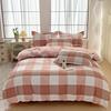 Plant Thickened Three Four Piece Bed Sheet Set Blue And White Large Grid