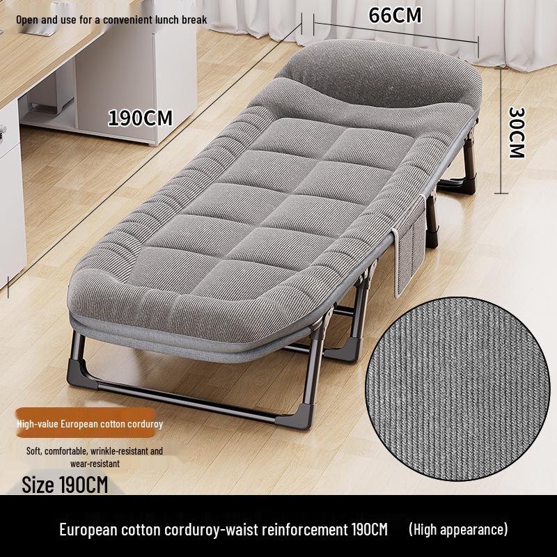 Portable Single Folding Nap Cot and Recliner for Office or Home Use