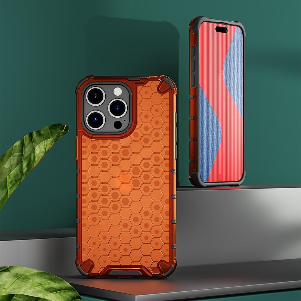 KEYSION Stoßfeste Rüstungshülle für iPhone 15 Pro 15 Ultra Silikon + PC Honeycomb Phone Back Cover für iPhone 15 Plus