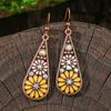 Orecchini Smaltati Colorati Etnici Retrò Bohemien da Donna Boho Fiore Vuoto Geometrico Rotondo Vintage Pendenti Gioielli Regalo