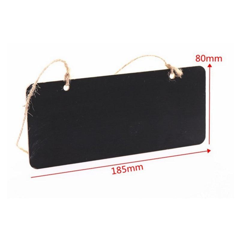 

Chalkboard Hanging Signs Erasable Wood Rectangle Small Vintage Rustic Blackboard Message Memo Display for Wedding, Bar