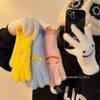 Winter Cute and Good Looking New Smiling Face Touch Screen Fingerless Thickened Warm and Cold Proof Cycling Student Gloves for Girls