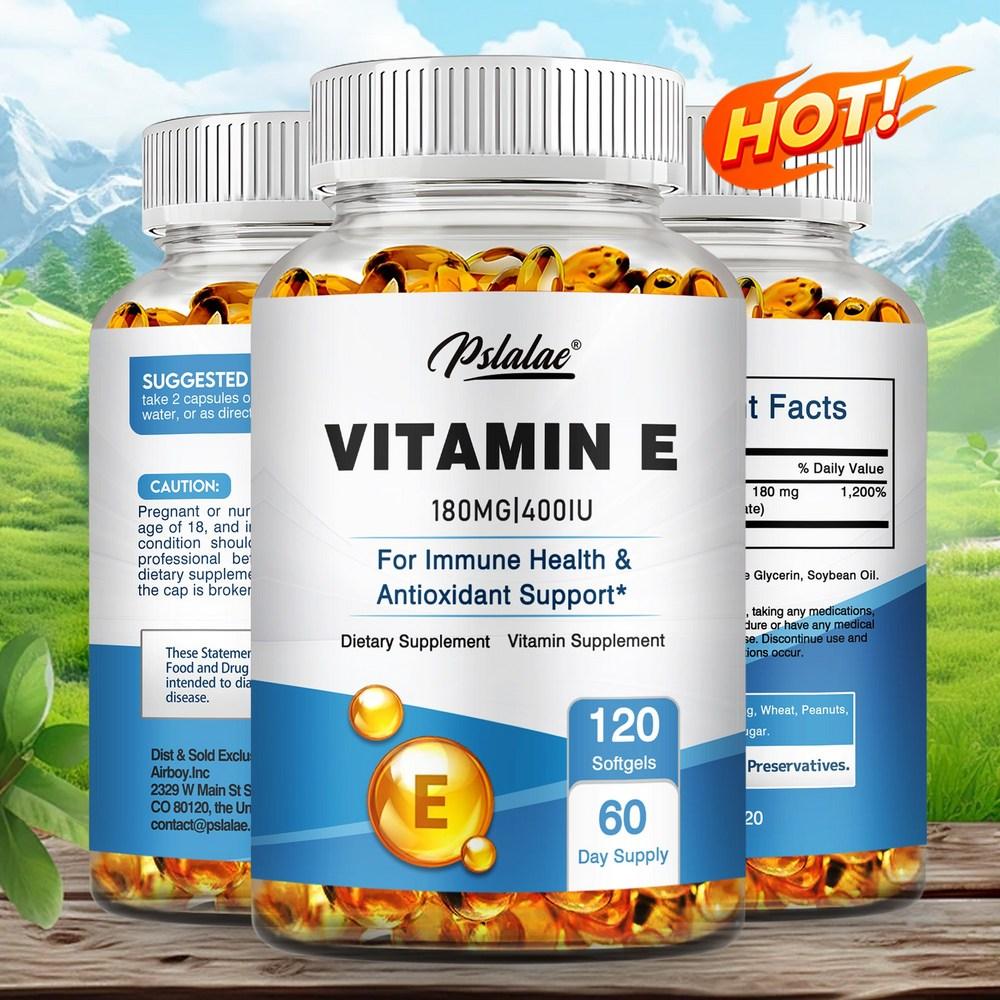 Vitamin E Capsules containing 400 IU. High absorption rate. Suitable for both men and women. 1 pcs (120 tablets)