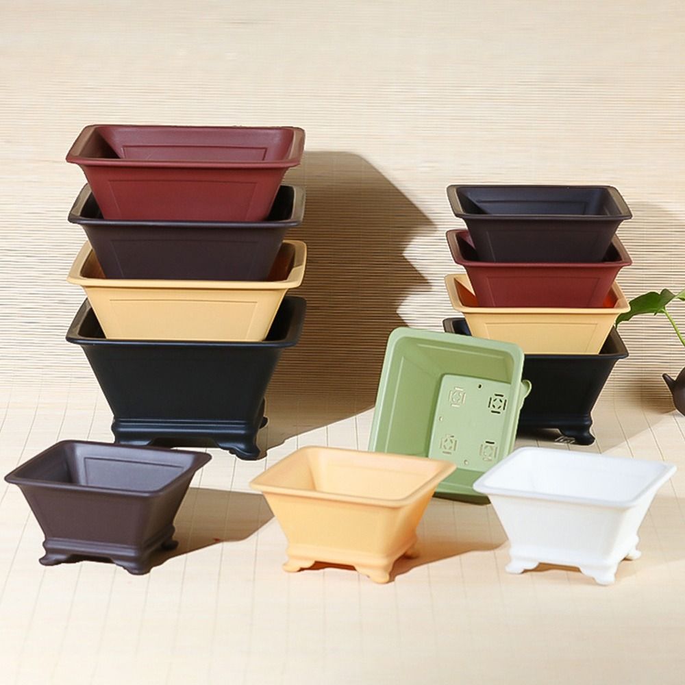 Durable Thick Flowerpots Colorful Plants Pots Creative Four Sided Basin  Home