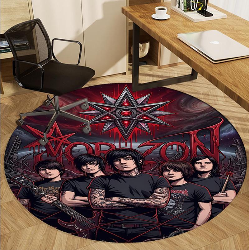 Tappeto Rotondo con Fantasia Bring Me the Horizon, Tappetino da Interno/Esterno, per Picnic, Sala Giochi, Camera da Letto, Ufficio, Soggiorno, Tappeto per Arredamento Casa, Regalo di Compleanno