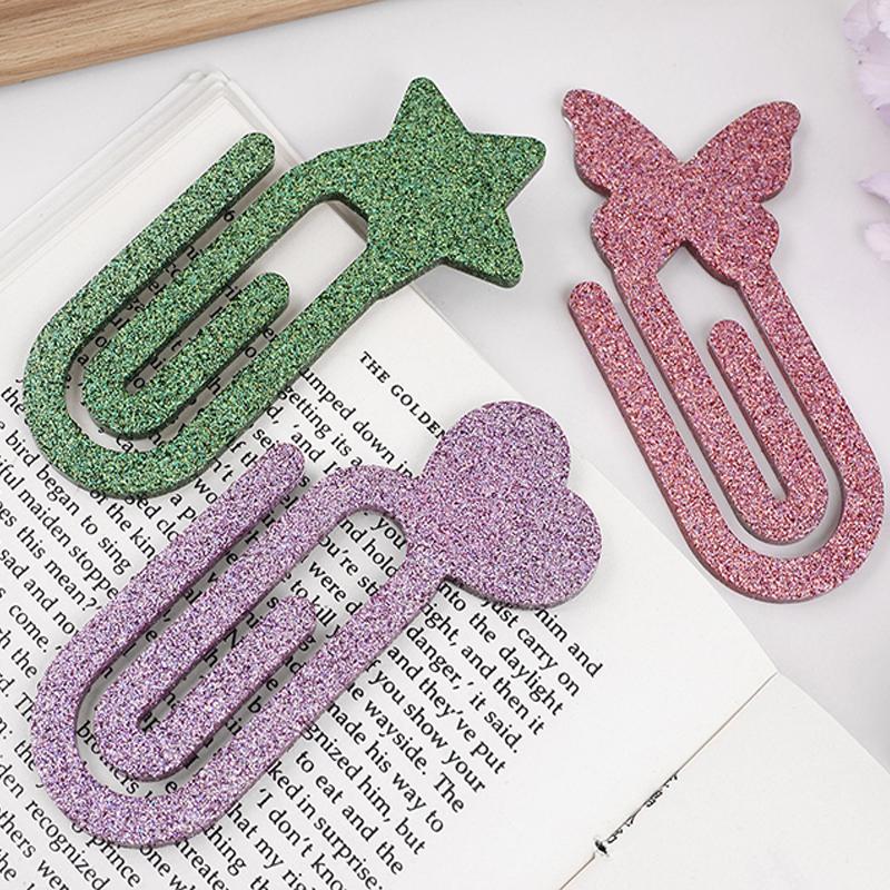 Silicone Paperclip Bookmarks Mold - Diy Resin Bookmark Molds For Craft Making, Reusable Cute Book Clip Casting Molds