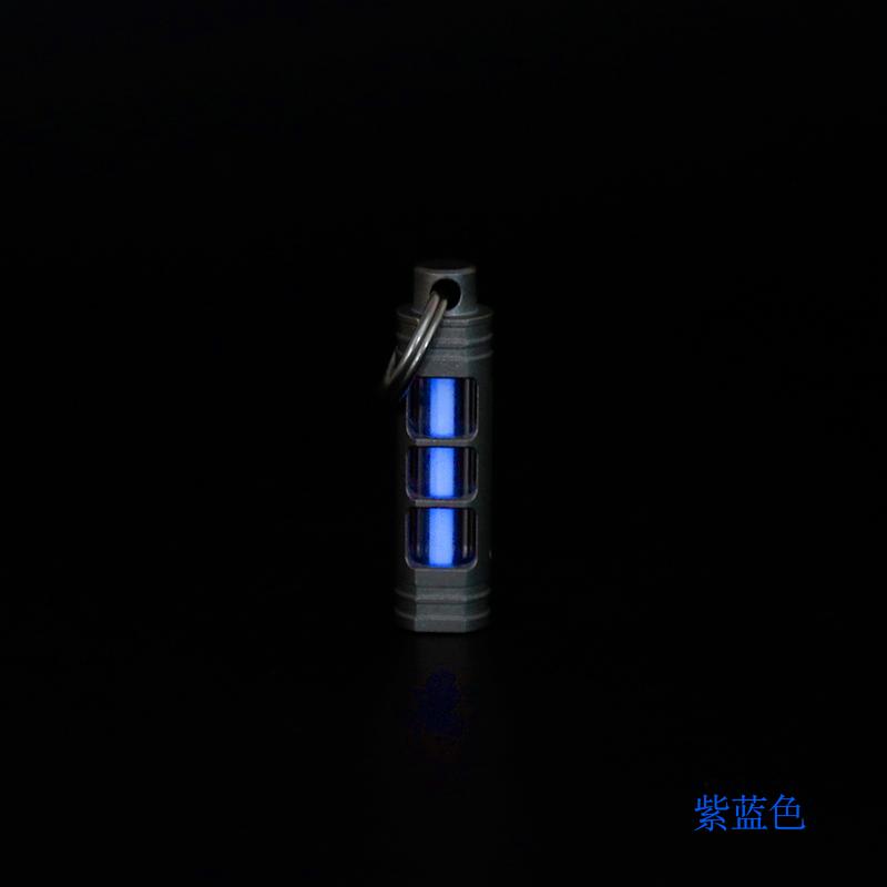 Titanium Alloy Tritium Tube Keychain, Self-luminous Tritium Trachea Necklace Pendant 3.5 * 25mm Tritium Removable